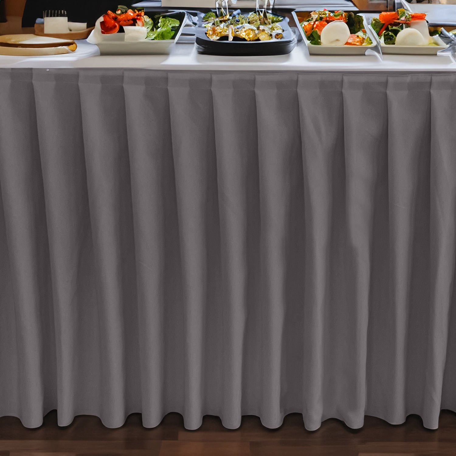 AKORDİYON MASA ETEKLİĞİ (SKIRTING) STANDART ÖLÇÜ GRİ - 480 Cm Genişlik x 73 Cm Yükseklik
