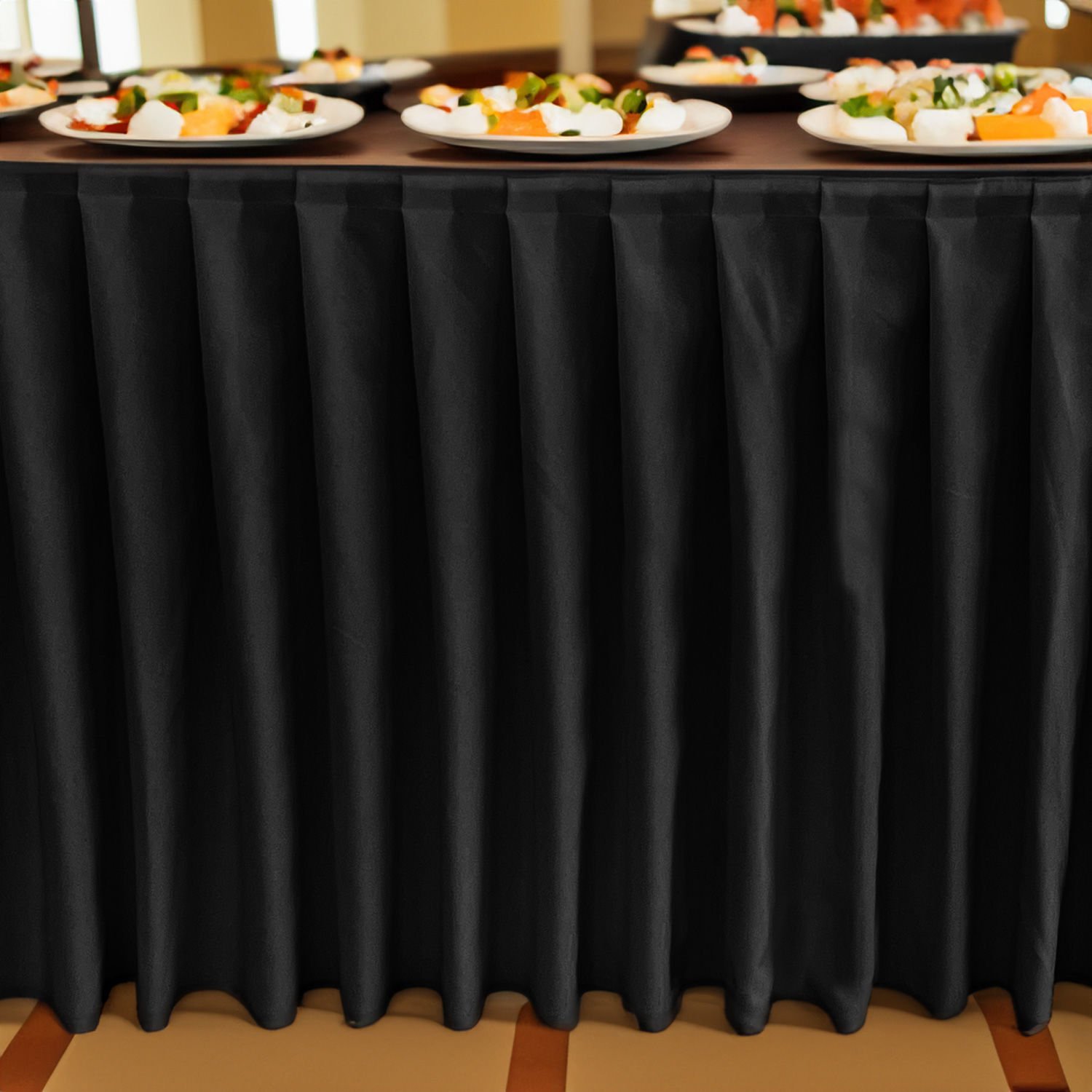 AKORDİYON MASA ETEKLİĞİ (SKIRTING) STANDART ÖLÇÜ SİYAH - 480 Cm Genişlik x 73 Cm Yükseklik