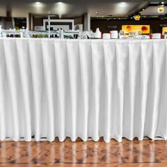 AKORDİYON MASA ETEKLİĞİ (SKIRTING) STANDART ÖLÇÜ BEYAZ - 390 Cm Genişlik x 73 Cm Yükseklik