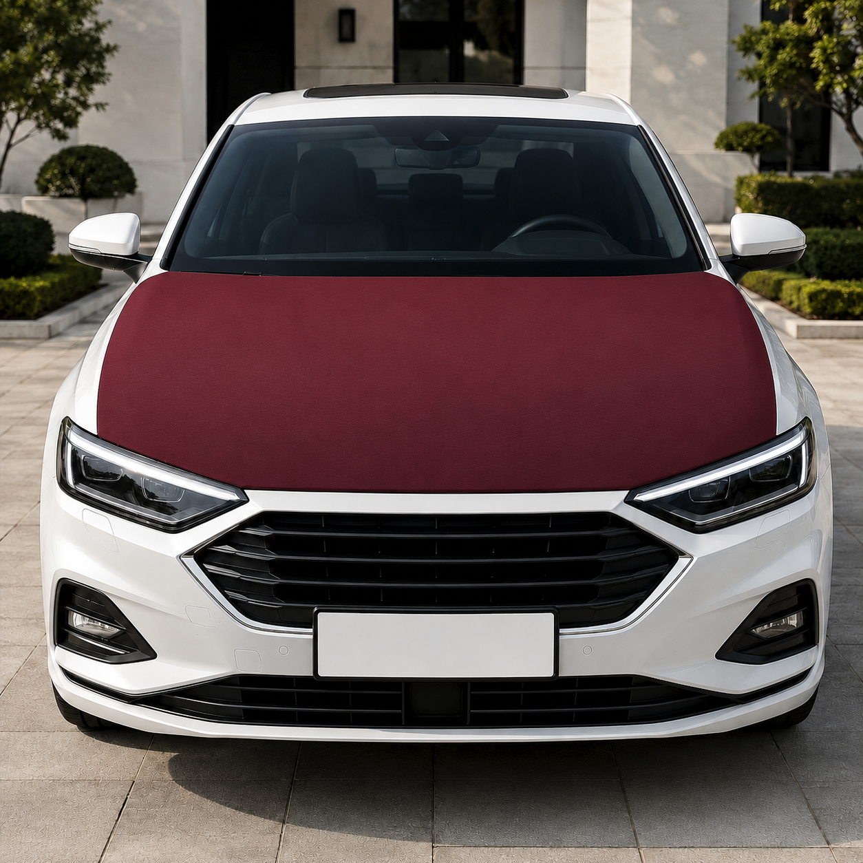 Car Cover Premium Düz Renkler S-M / 135x110 Cm - Premium  Bordo