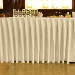 AKORDİYON MASA ETEKLİĞİ (SKIRTING) STANDART ÖLÇÜ KREM - 390 Cm Genişlik x 73 Cm Yükseklik