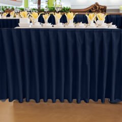 AKORDİYON MASA ETEKLİĞİ (SKIRTING) STANDART ÖLÇÜ MARINE MAVİ - 390 Cm Genişlik x 73 Cm Yükseklik