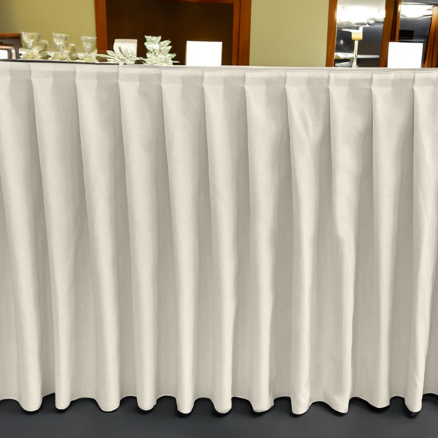 AKORDİYON MASA ETEKLİĞİ (SKIRTING) STANDART ÖLÇÜ EKRU - 410 Cm Genişlik x 73 Cm Yükseklik