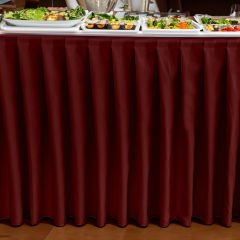 AKORDİYON MASA ETEKLİĞİ (SKIRTING) STANDART ÖLÇÜ BORDO - 410 Cm Genişlik x 73 Cm Yükseklik
