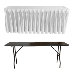 DIAMOND PİLE DİKDÖRTGEN BANKET MASA ÖRTÜSÜ BEYAZ - En : 70 cm Boy: 140 cm Yükseklik : 73 cm