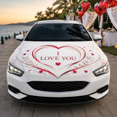 Car Cover Özel Gün S-M / 135x110 Cm - i love you