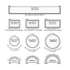 BOX PİLE MASA ETEKLİĞİ (SKIRTING) STANDART ÖLÇÜ