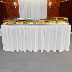 PLISE MASA ETEKLİĞİ (SKIRTING) STANDART ÖLÇÜ BEYAZ - 390 Cm Genişlik x 73 Cm Yükseklik
