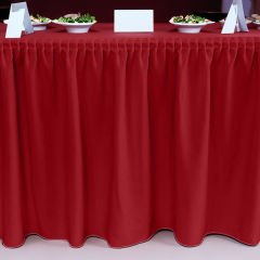 PLISE MASA ETEKLİĞİ (SKIRTING) STANDART ÖLÇÜ KIRMIZI - 390 Cm Genişlik x 73 Cm Yükseklik