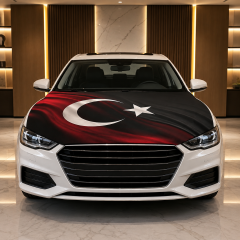Car Cover Türkiye S-M / 135x110 Cm - Ay yildiz ozel tasarim