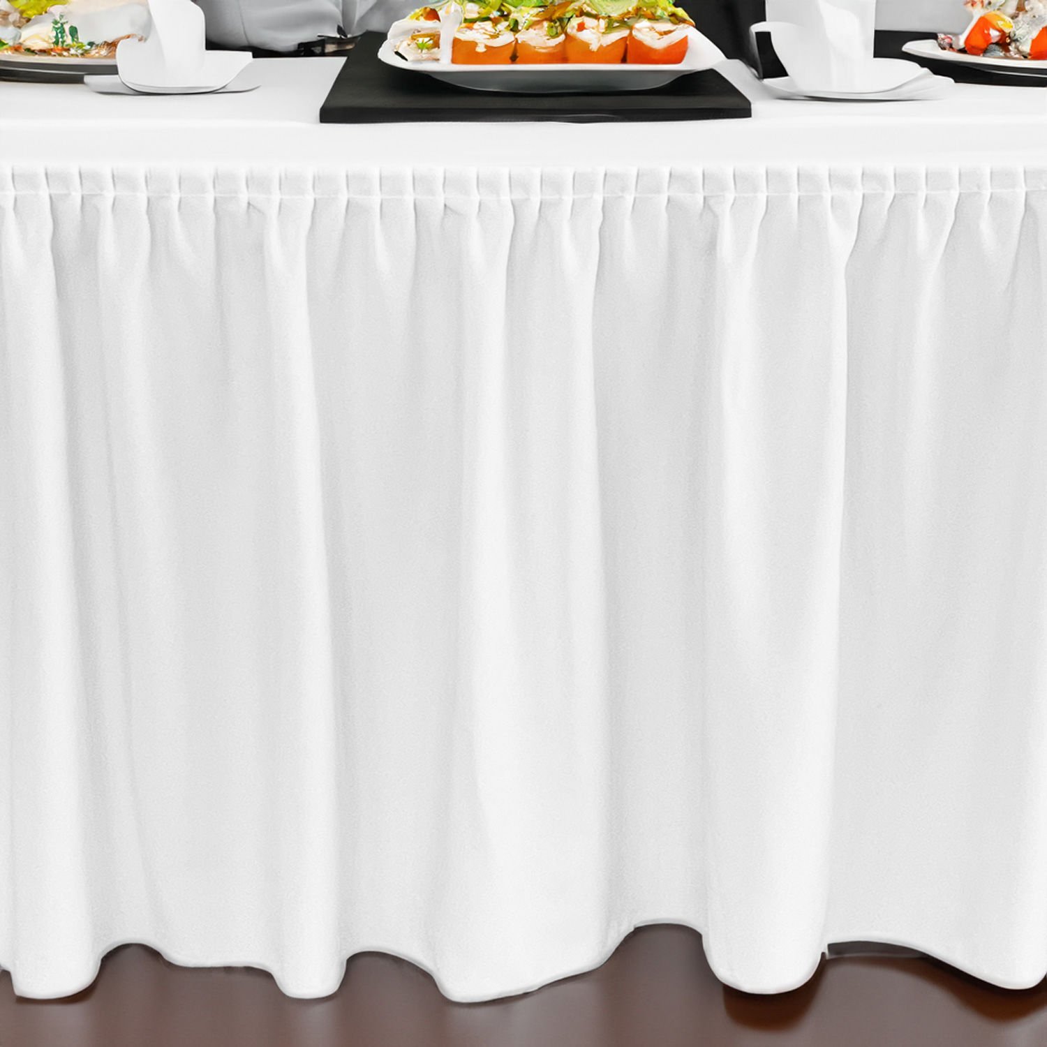 PLISE MASA ETEKLİĞİ (SKIRTING) STANDART ÖLÇÜ BEYAZ - 410 Cm Genişlik x 73 Cm Yükseklik
