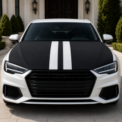 Car Cover Sport L-XL / 150-130 Cm - Beyaz Çift Çizgi