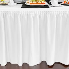 MASA ETEKLİĞİ (SKIRTING) ÖZEL ÖLÇÜ PLISSE PİLE (%180 Pile) - BEYAZ