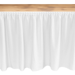 MASA ETEKLİĞİ (SKIRTING) ÖZEL ÖLÇÜ PLISSE PİLE (%180 Pile) - BEYAZ