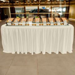 PLISE MASA ETEKLİĞİ (SKIRTING) STANDART ÖLÇÜ EKRU - 510 Cm Genişlik x 73 Cm Yükseklik