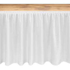 MASA ETEKLİĞİ (SKIRTING) ÖZEL ÖLÇÜ SHIRRED PİLE (%160 Pile) - BEYAZ