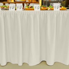 MASA ETEKLİĞİ (SKIRTING) ÖZEL ÖLÇÜ PLISSE PİLE (%180 Pile) - EKRU
