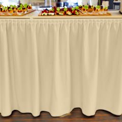 PLISE MASA ETEKLİĞİ (SKIRTING) STANDART ÖLÇÜ KREM - 510 Cm Genişlik x 73 Cm Yükseklik