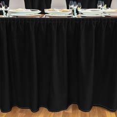 PLISE MASA ETEKLİĞİ (SKIRTING) STANDART ÖLÇÜ SİYAH - 510 Cm Genişlik x 73 Cm Yükseklik