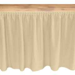 MASA ETEKLİĞİ (SKIRTING) ÖZEL ÖLÇÜ PLISSE PİLE (%180 Pile) - KREM