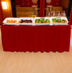 PLISE MASA ETEKLİĞİ (SKIRTING) STANDART ÖLÇÜ KIRMIZI -  470 Cm Genişlik x 73 Cm Yükseklik
