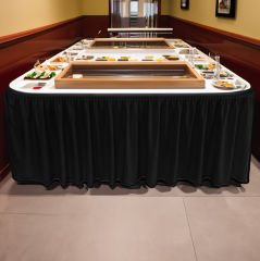 PLISE MASA ETEKLİĞİ (SKIRTING) STANDART ÖLÇÜ SİYAH -  470 Cm Genişlik x 73 Cm Yükseklik