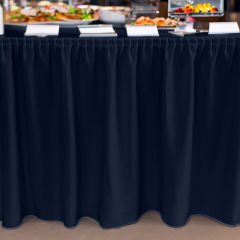 PLISE MASA ETEKLİĞİ (SKIRTING) STANDART ÖLÇÜ MARINE MAVİ -  470 Cm Genişlik x 73 Cm Yükseklik