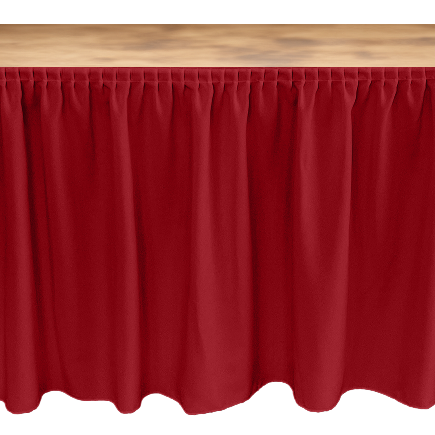 MASA ETEKLİĞİ (SKIRTING) ÖZEL ÖLÇÜ PLISSE PİLE (%180 Pile) - KIRMIZI