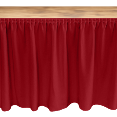 MASA ETEKLİĞİ (SKIRTING) ÖZEL ÖLÇÜ PLISSE PİLE (%180 Pile) - KIRMIZI