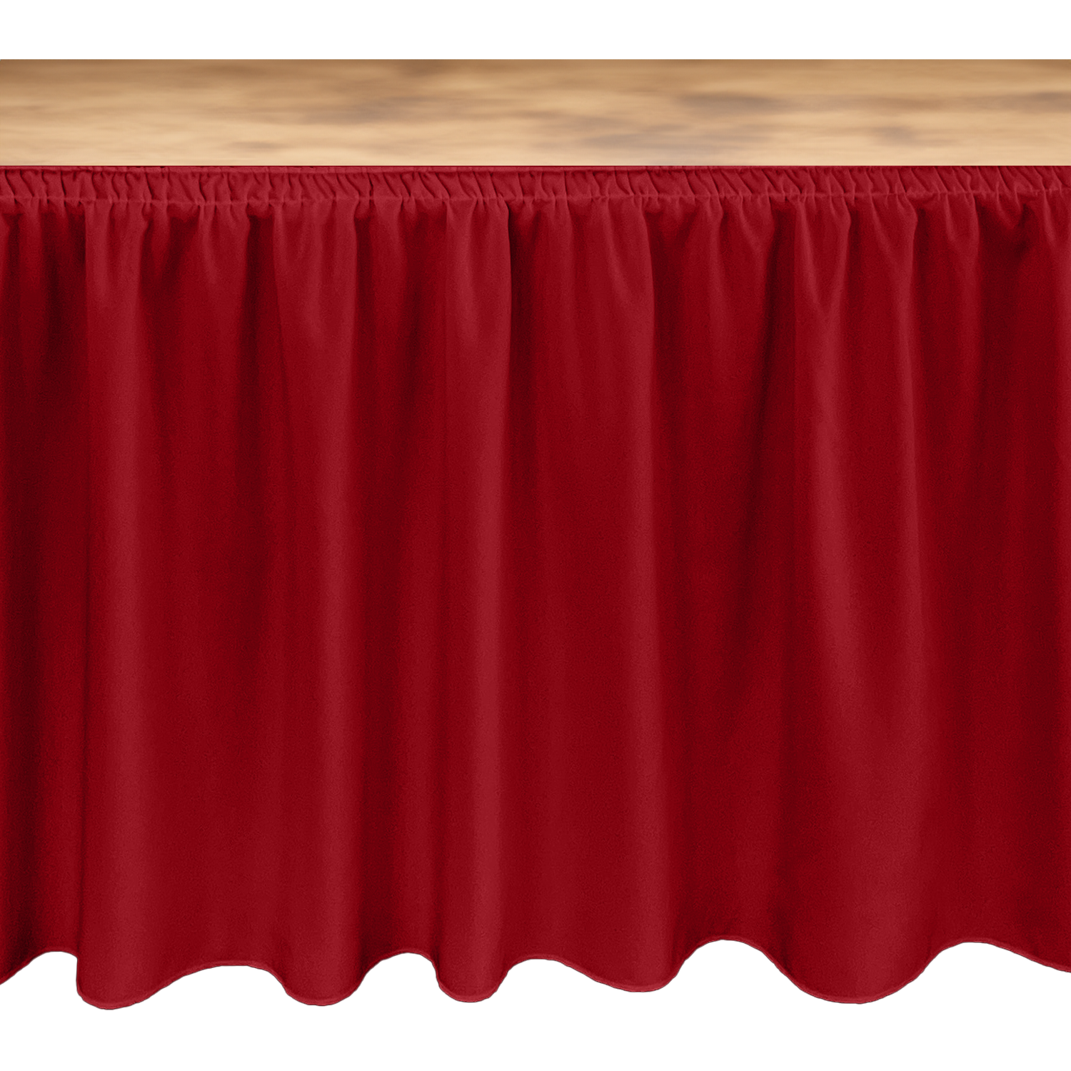 MASA ETEKLİĞİ (SKIRTING) ÖZEL ÖLÇÜ SHIRRED PİLE (%160 Pile) - KIRMIZI