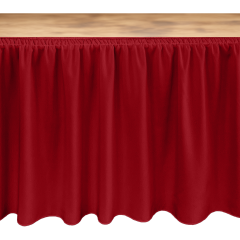 MASA ETEKLİĞİ (SKIRTING) ÖZEL ÖLÇÜ SHIRRED PİLE (%160 Pile) - KIRMIZI