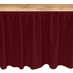 MASA ETEKLİĞİ (SKIRTING) ÖZEL ÖLÇÜ PLISSE PİLE (%180 Pile) - BORDO