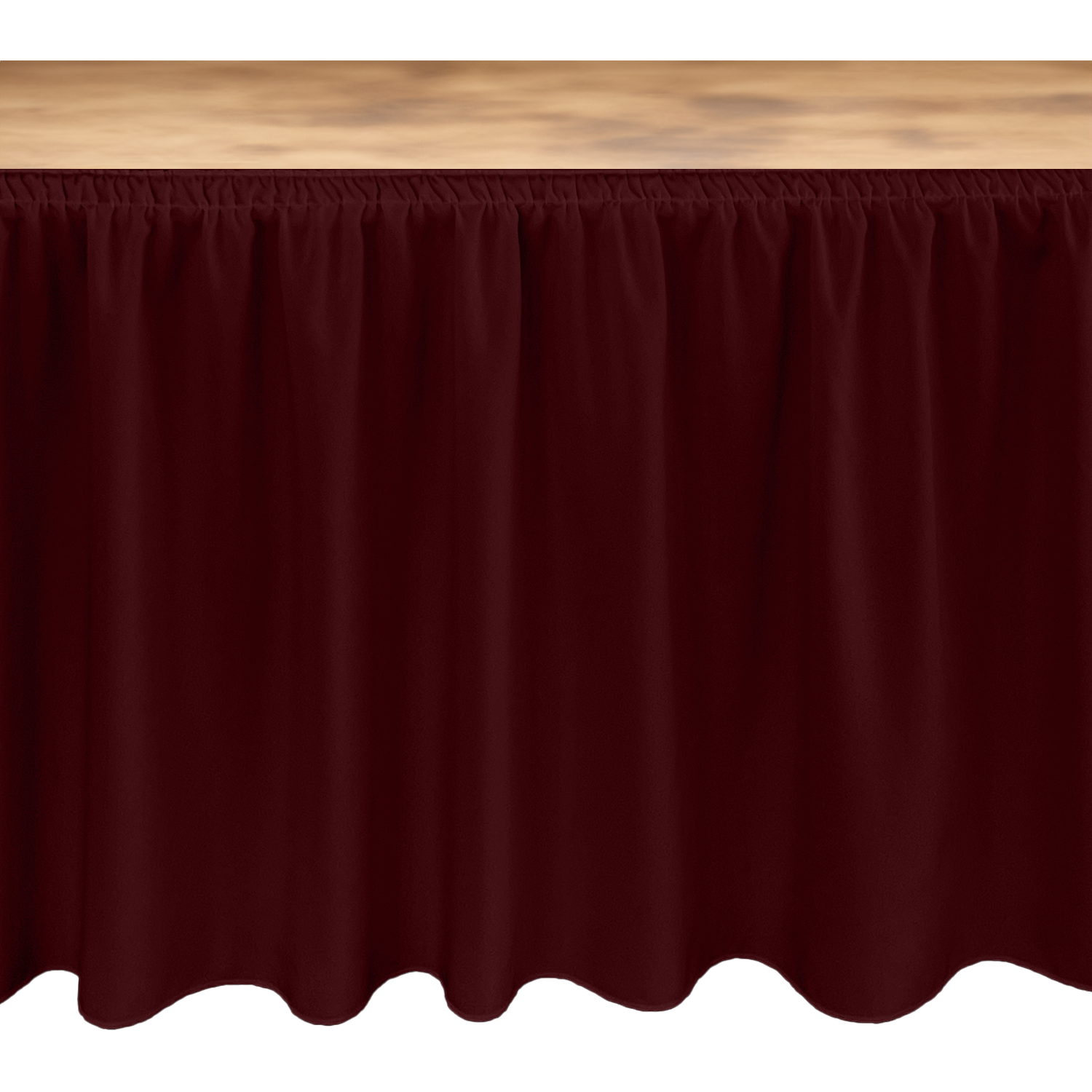 MASA ETEKLİĞİ (SKIRTING) ÖZEL ÖLÇÜ SHIRRED PİLE (%160 Pile) - BORDO