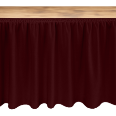 MASA ETEKLİĞİ (SKIRTING) ÖZEL ÖLÇÜ SHIRRED PİLE (%160 Pile) - BORDO