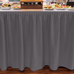 MASA ETEKLİĞİ (SKIRTING) ÖZEL ÖLÇÜ PLISSE PİLE (%180 Pile) - GRİ