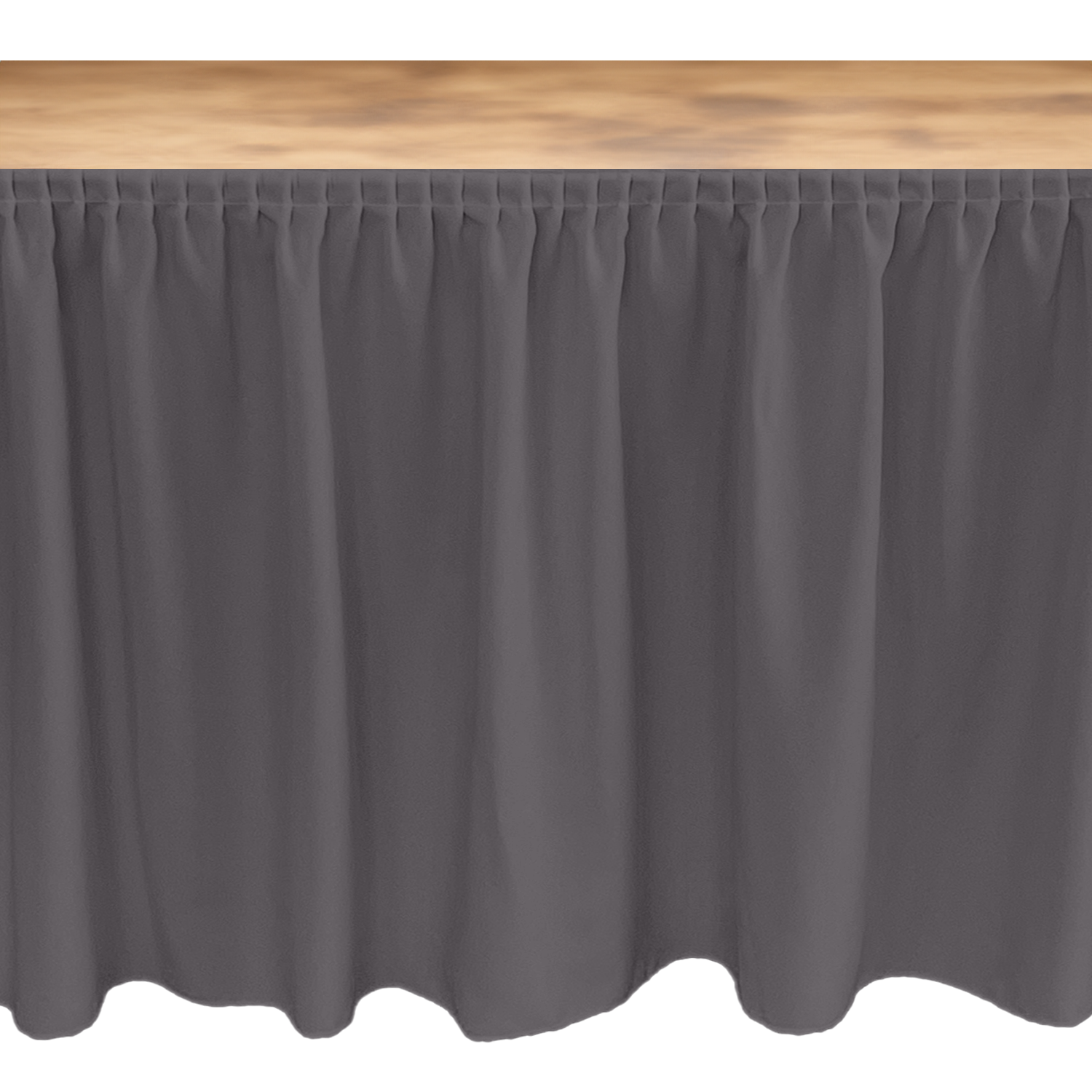 MASA ETEKLİĞİ (SKIRTING) ÖZEL ÖLÇÜ PLISSE PİLE (%180 Pile) - GRİ