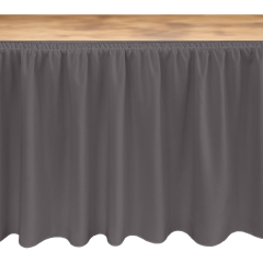 MASA ETEKLİĞİ (SKIRTING) ÖZEL ÖLÇÜ SHIRRED PİLE (%160 Pile) - GRİ