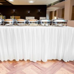 SHIRRED MASA ETEKLİĞİ (SKIRTING) STANDART ÖLÇÜ BEYAZ - 390 Cm Genişlik x 73 Cm Yükseklik