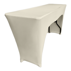 STREÇ DİKDÖRTGEN BANKET MASA ÖRTÜSÜ - 3 TARAFI KAPALI 220 GR STREÇ En : 45 cm Boy: 120 cm Yükseklik : 73 cm - EKRU