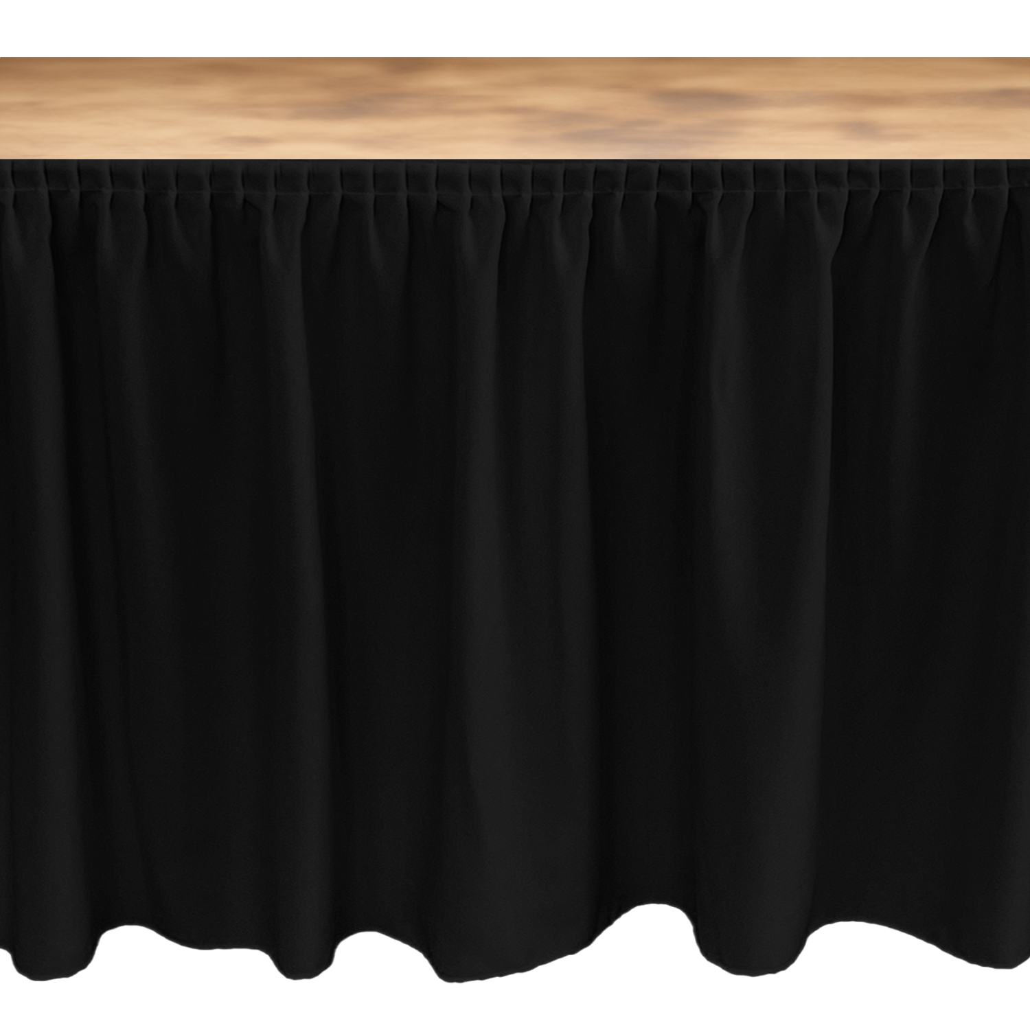 MASA ETEKLİĞİ (SKIRTING) ÖZEL ÖLÇÜ PLISSE PİLE (%180 Pile) - SİYAH