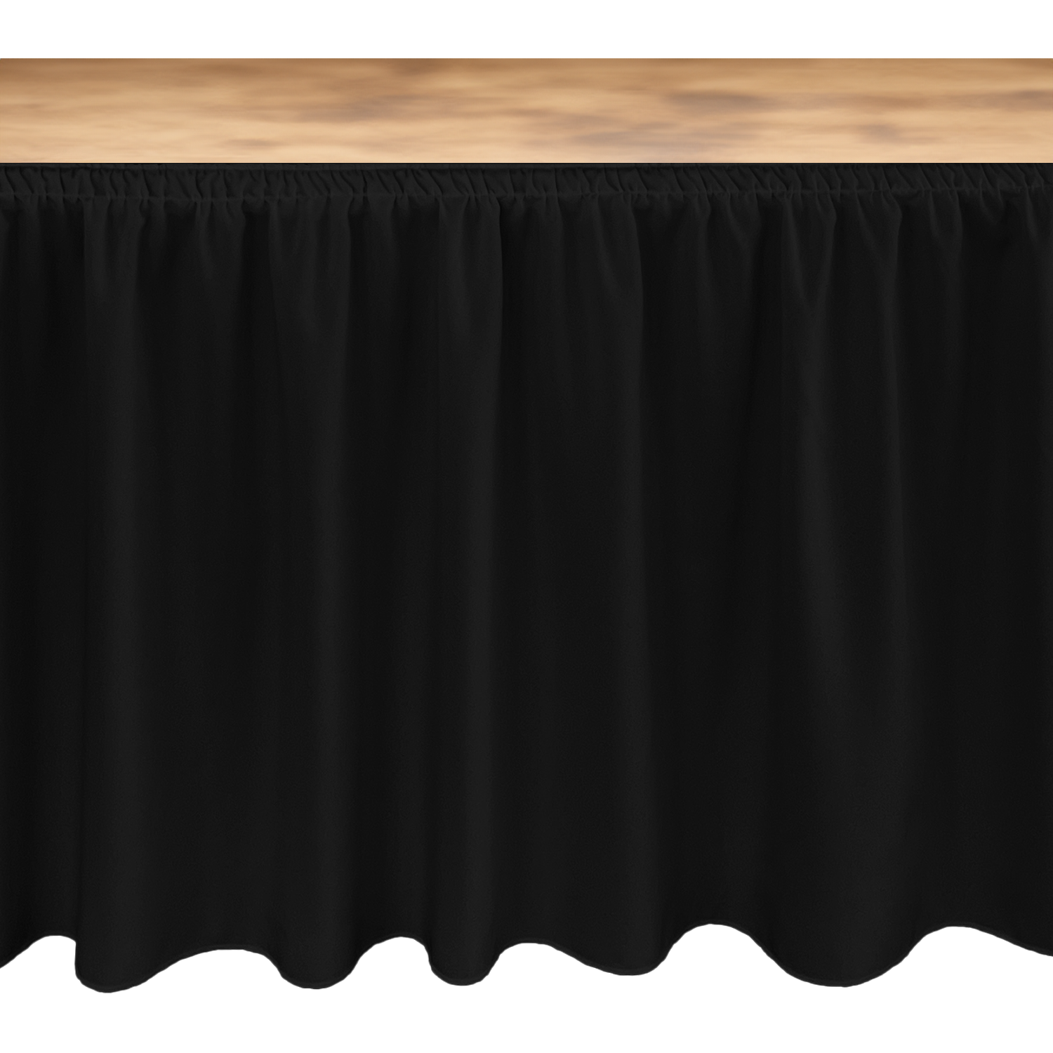 MASA ETEKLİĞİ (SKIRTING) ÖZEL ÖLÇÜ SHIRRED PİLE (%160 Pile) - SİYAH