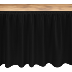 MASA ETEKLİĞİ (SKIRTING) ÖZEL ÖLÇÜ SHIRRED PİLE (%160 Pile) - SİYAH