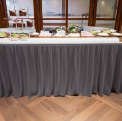 SHIRRED MASA ETEKLİĞİ (SKIRTING) STANDART ÖLÇÜ GRİ - 390 Cm Genişlik x 73 Cm Yükseklik