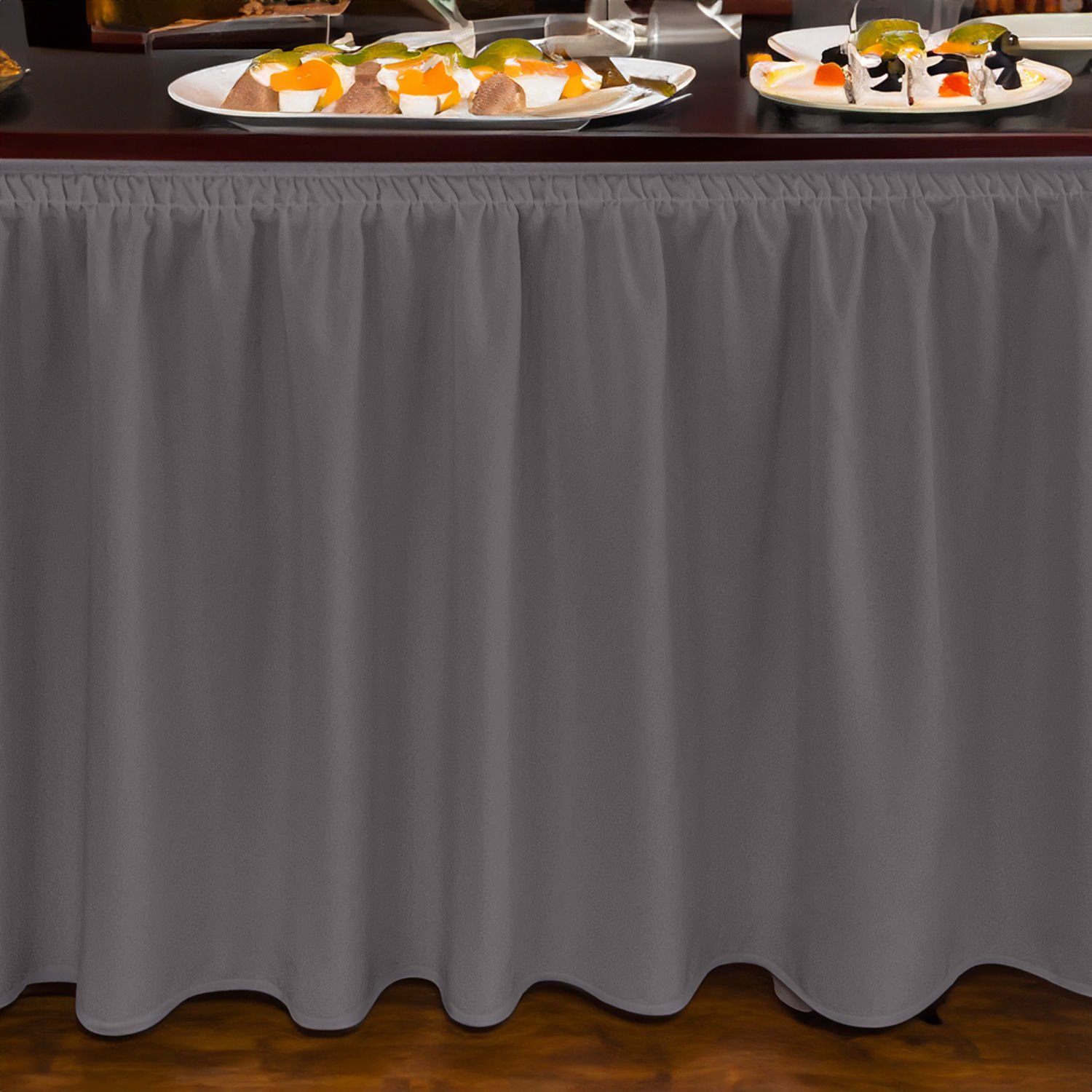 SHIRRED MASA ETEKLİĞİ (SKIRTING) STANDART ÖLÇÜ GRİ - 390 Cm Genişlik x 73 Cm Yükseklik