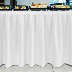 SHIRRED MASA ETEKLİĞİ (SKIRTING) STANDART ÖLÇÜ BEYAZ - 410 Cm Genişlik x 73 Cm Yükseklik