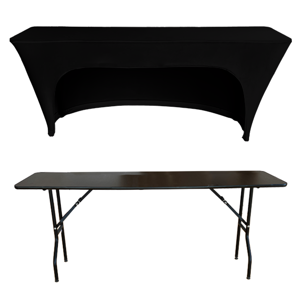 STREÇ DİKDÖRTGEN BANKET MASA ÖRTÜSÜ - 3 TARAFI KAPALI 220 GR STREÇ En : 70 cm Boy: 120 cm Yükseklik : 73 cm - SİYAH