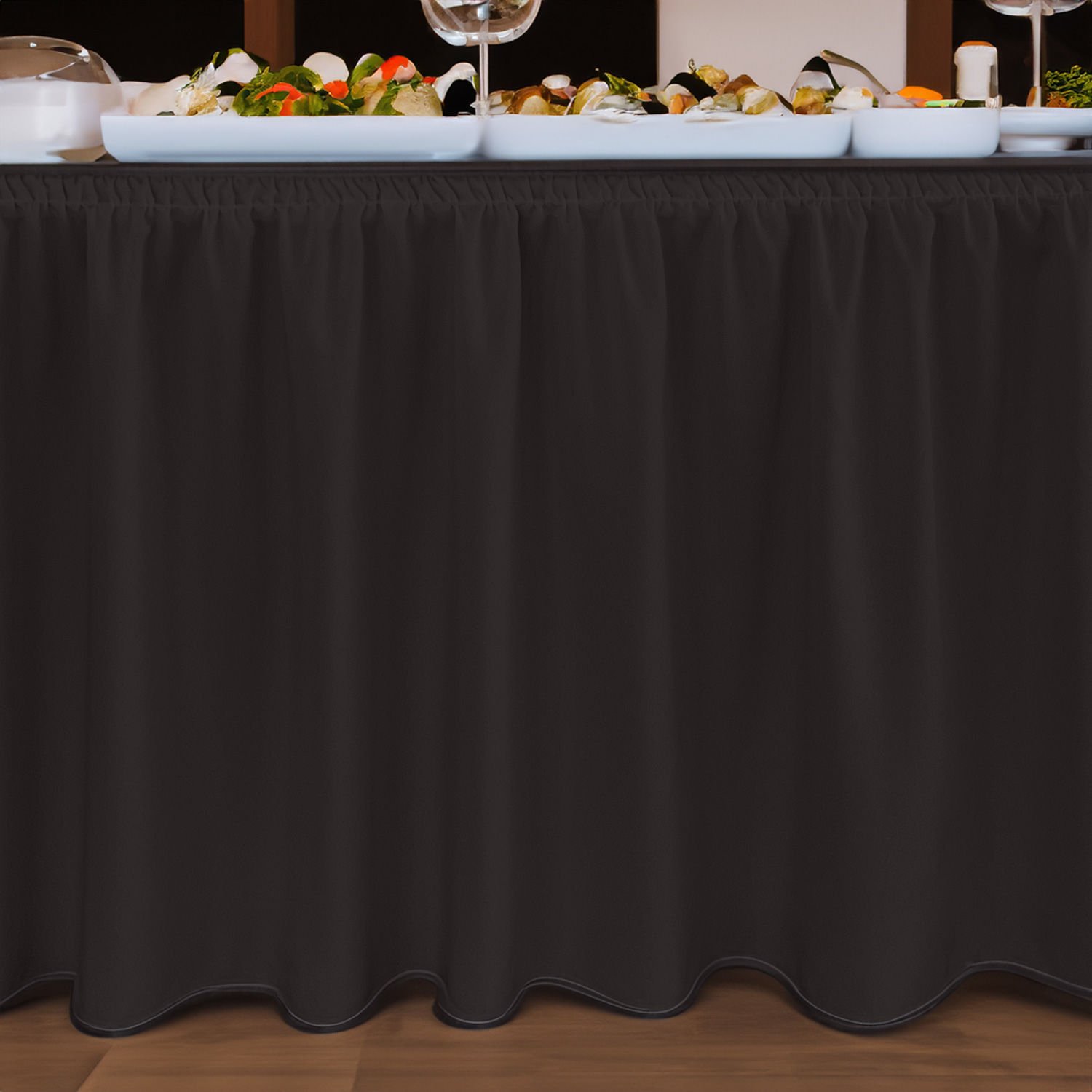 SHIRRED MASA ETEKLİĞİ (SKIRTING) STANDART ÖLÇÜ ANTRASİT - 410 Cm Genişlik x 73 Cm Yükseklik