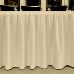SHIRRED MASA ETEKLİĞİ (SKIRTING) STANDART ÖLÇÜ KREM - 510 Cm Genişlik x 73 Cm Yükseklik