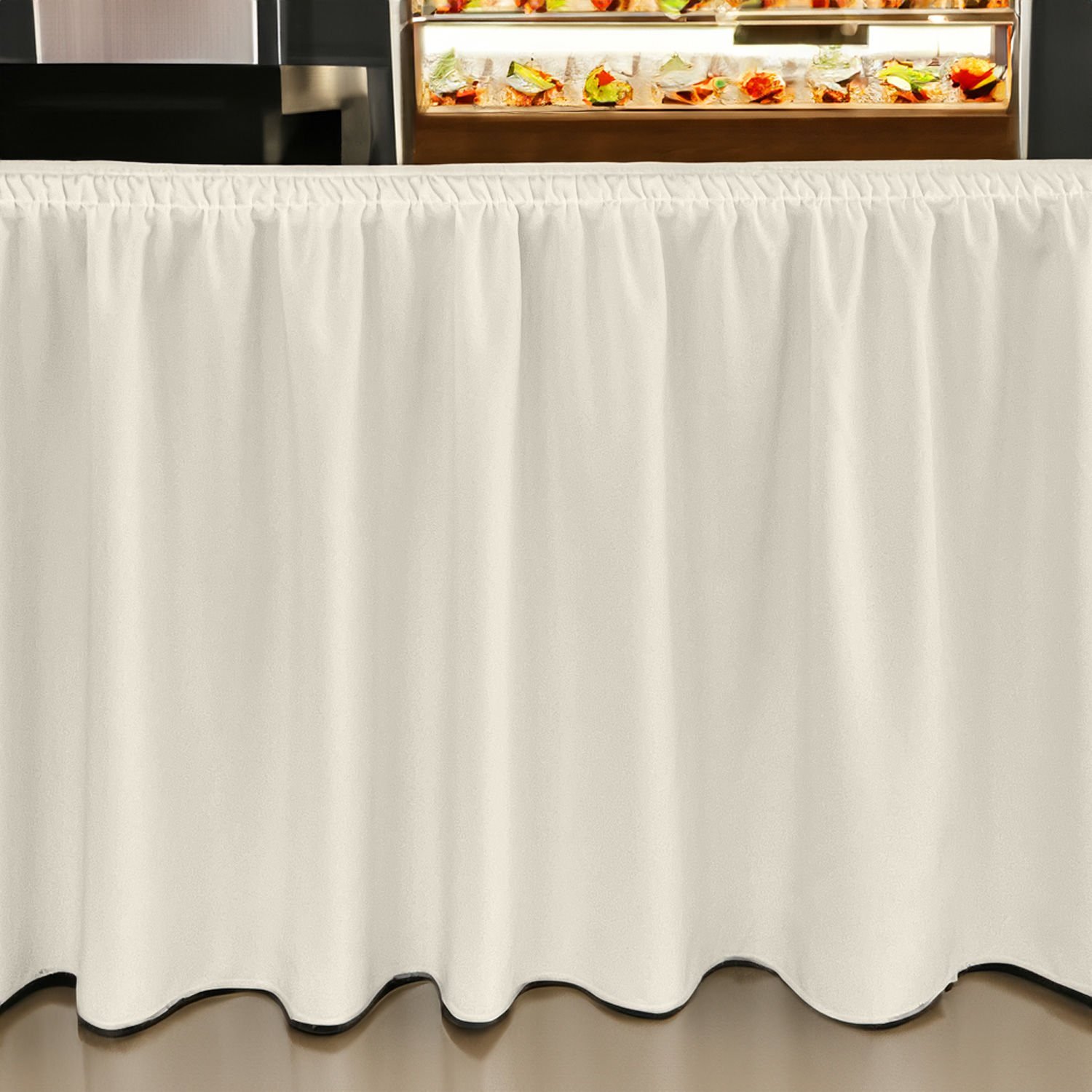 SHIRRED MASA ETEKLİĞİ (SKIRTING) STANDART ÖLÇÜ EKRU -  470 Cm Genişlik x 73 Cm Yükseklik
