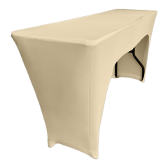 STREÇ DİKDÖRTGEN BANKET MASA ÖRTÜSÜ - 3 TARAFI KAPALI 220 GR STREÇ En : 70 cm Boy: 140 cm Yükseklik : 73 cm - KREM